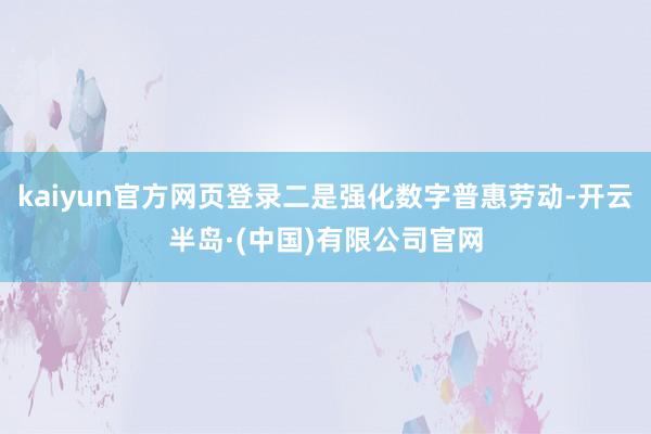 kaiyun官方网页登录二是强化数字普惠劳动-开云半岛·(中国)有限公司官网