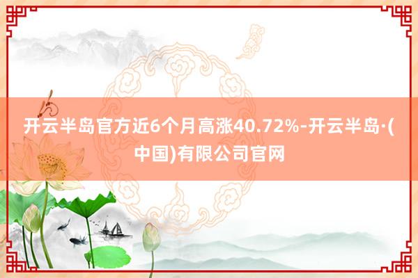 开云半岛官方近6个月高涨40.72%-开云半岛·(中国)有限公司官网