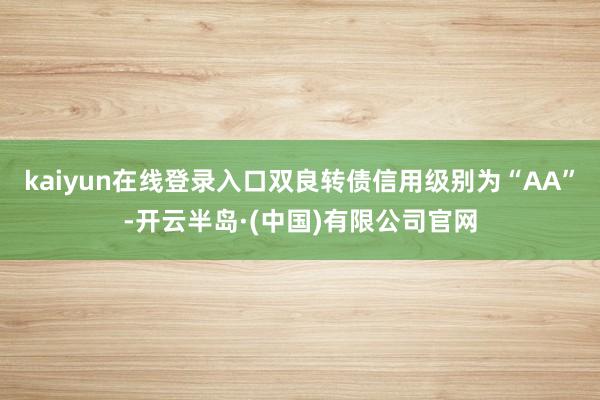 kaiyun在线登录入口双良转债信用级别为“AA”-开云半岛·(中国)有限公司官网