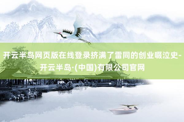 开云半岛网页版在线登录挤满了雷同的创业啜泣史-开云半岛·(中国)有限公司官网