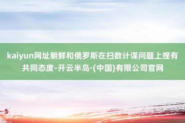 kaiyun网址朝鲜和俄罗斯在扫数计谋问题上捏有共同态度-开云半岛·(中国)有限公司官网