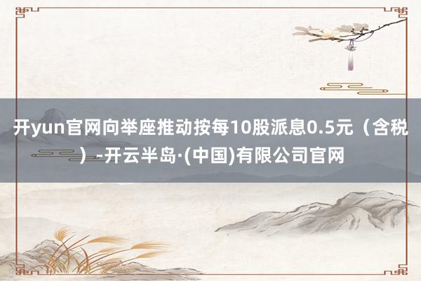 开yun官网向举座推动按每10股派息0.5元（含税）-开云半岛·(中国)有限公司官网