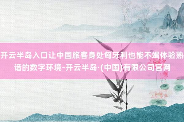开云半岛入口让中国旅客身处匈牙利也能不竭体验熟谙的数字环境-开云半岛·(中国)有限公司官网