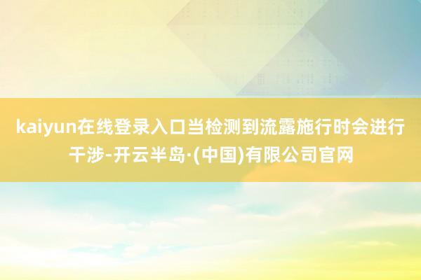 kaiyun在线登录入口当检测到流露施行时会进行干涉-开云半岛·(中国)有限公司官网
