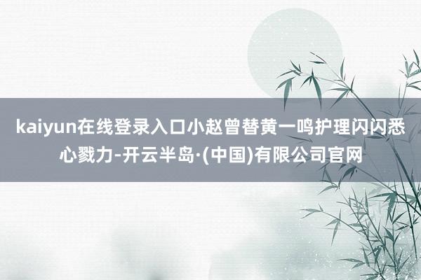 kaiyun在线登录入口小赵曾替黄一鸣护理闪闪悉心戮力-开云半岛·(中国)有限公司官网
