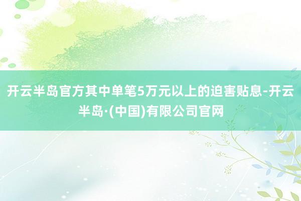 开云半岛官方其中单笔5万元以上的迫害贴息-开云半岛·(中国)有限公司官网