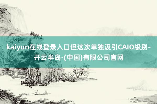 kaiyun在线登录入口但这次单独汲引CAIO级别-开云半岛·(中国)有限公司官网