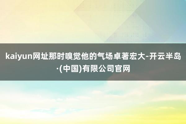 kaiyun网址那时嗅觉他的气场卓著宏大-开云半岛·(中国)有限公司官网