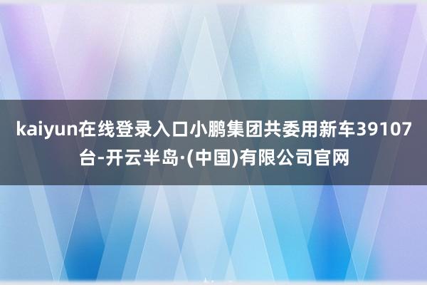 kaiyun在线登录入口小鹏集团共委用新车39107台-开云半岛·(中国)有限公司官网