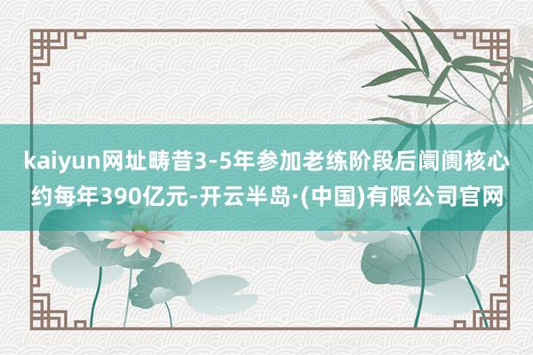 kaiyun网址畴昔3‑5年参加老练阶段后阛阓核心约每年390亿元-开云半岛·(中国)有限公司官网