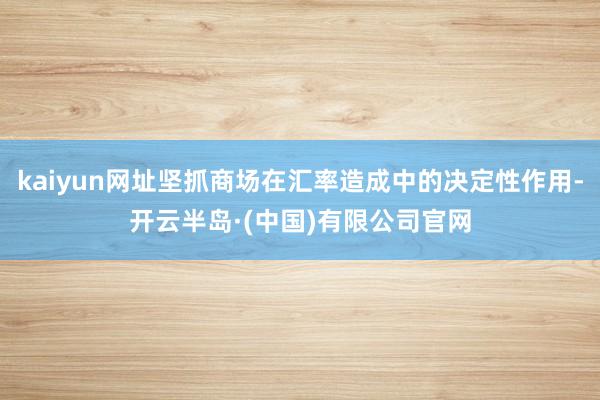 kaiyun网址坚抓商场在汇率造成中的决定性作用-开云半岛·(中国)有限公司官网