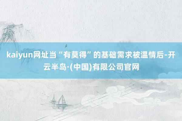 kaiyun网址当“有莫得”的基础需求被温情后-开云半岛·(中国)有限公司官网