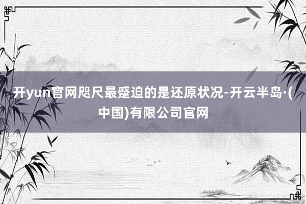 开yun官网咫尺最蹙迫的是还原状况-开云半岛·(中国)有限公司官网